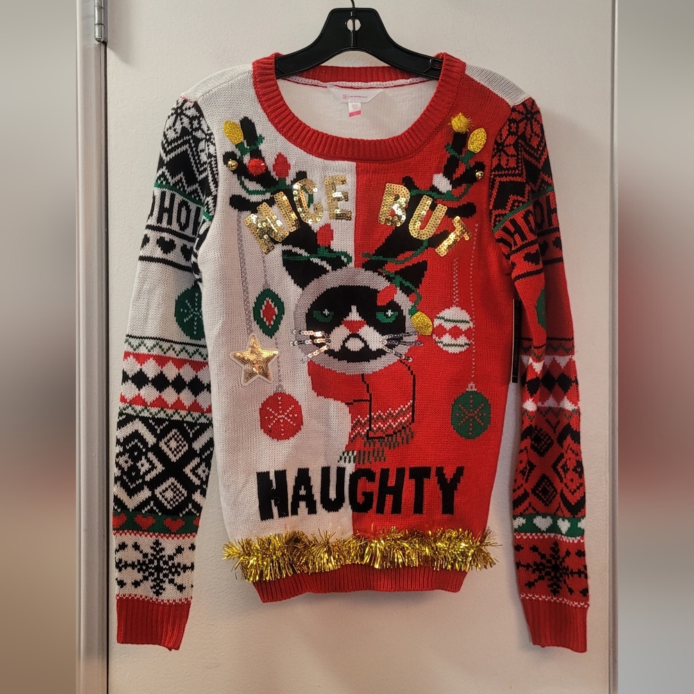 Festive Red and White Sweater